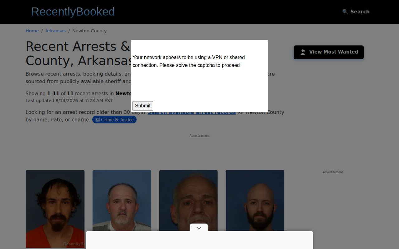 Unofficial Newton County mugshot news publisher page