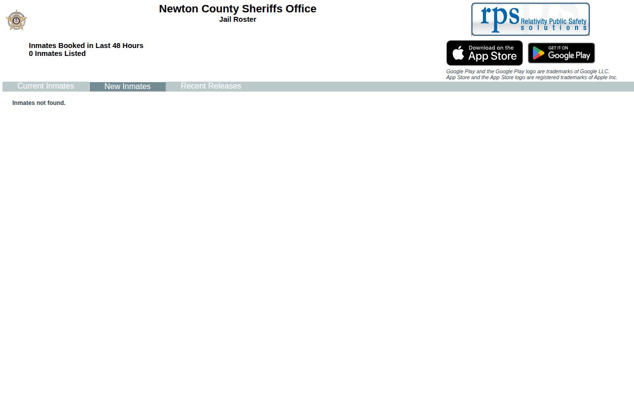 Newton County 48-hour new booking feed
