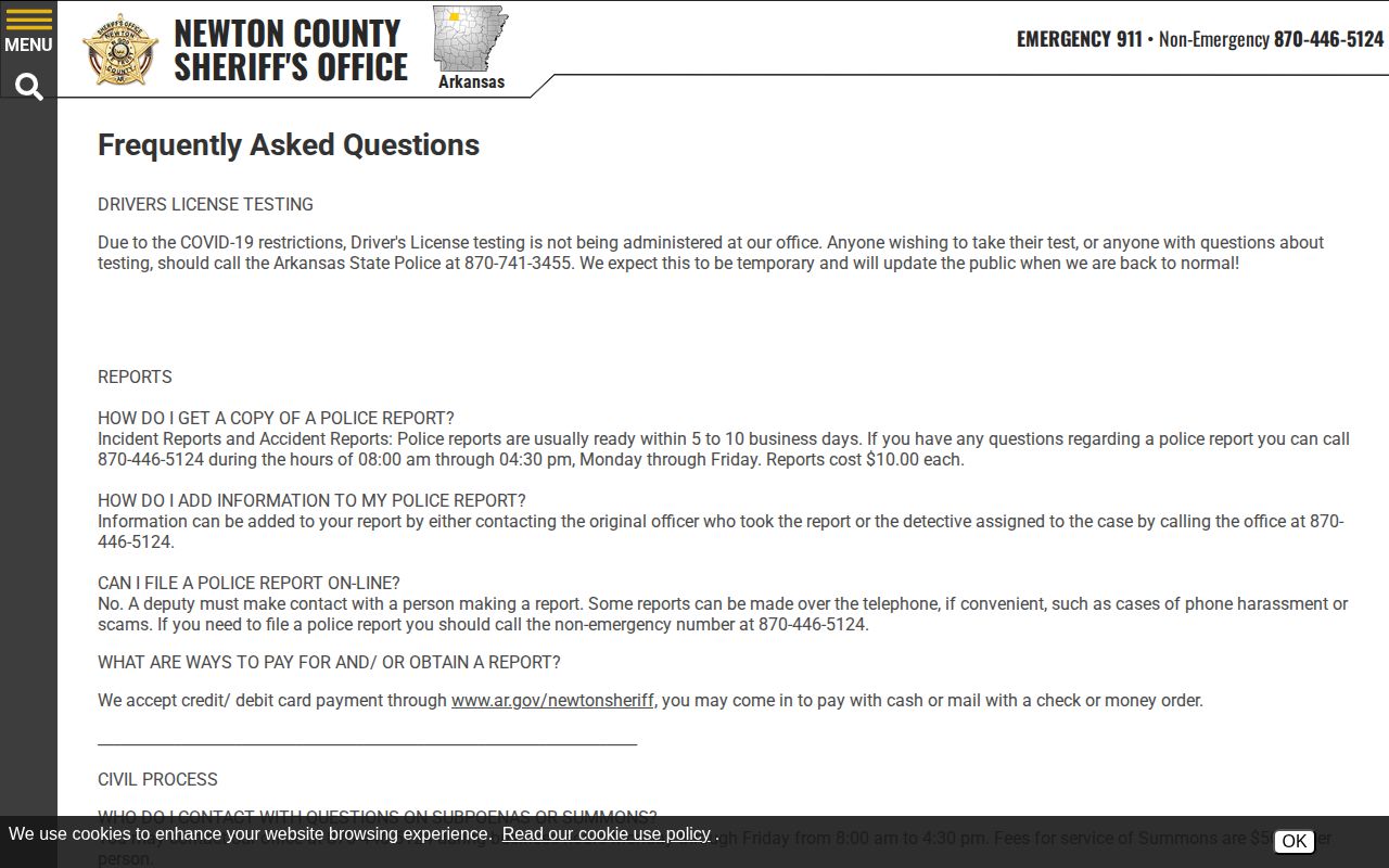 Newton County booking record and mugshot request policy